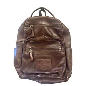 Rawlings Genuine Leather Heritage Backpack Brown Vintage Style Travel Laptop Bag